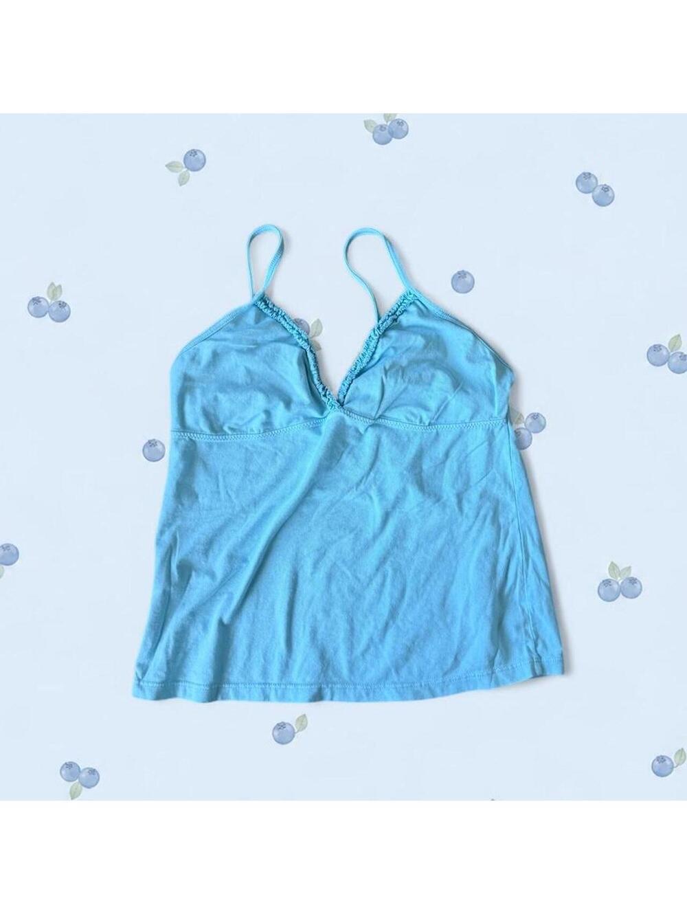 Brandy Melville sky blue ruffle Amara tank